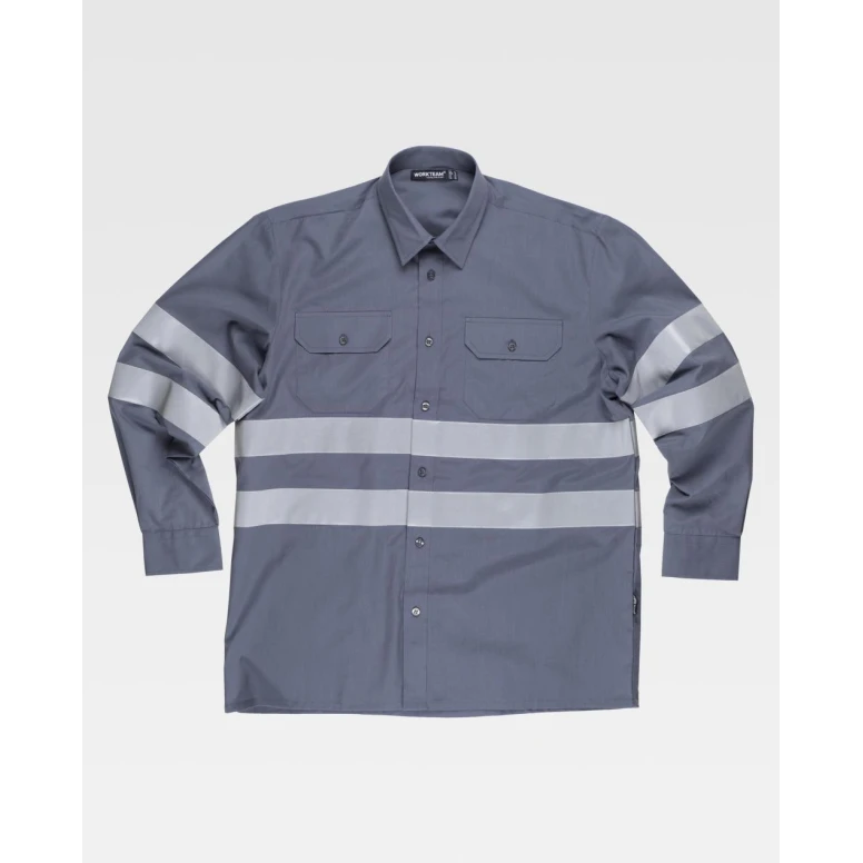 Camisa de trabajo de manga larga con bandas B8007 - Workteam