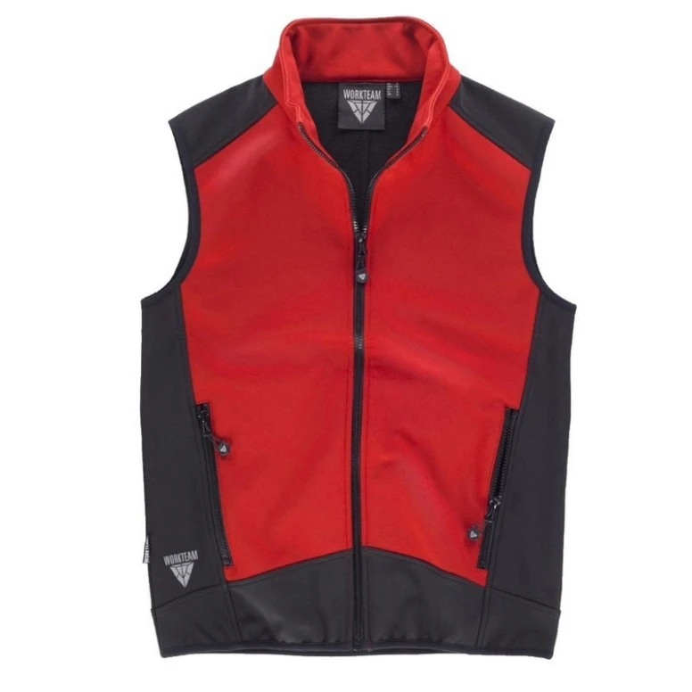 Liquidación total - Chaleco Workshell sportivo de cuello alto e cremallera de nylon - Workteam Talla L color gris negro