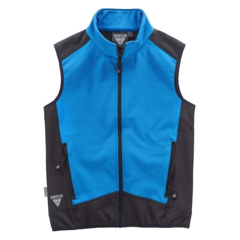 Liquidación total - Chaleco Workshell sportivo de cuello alto e cremallera de nylon - Workteam Talla L color gris negro