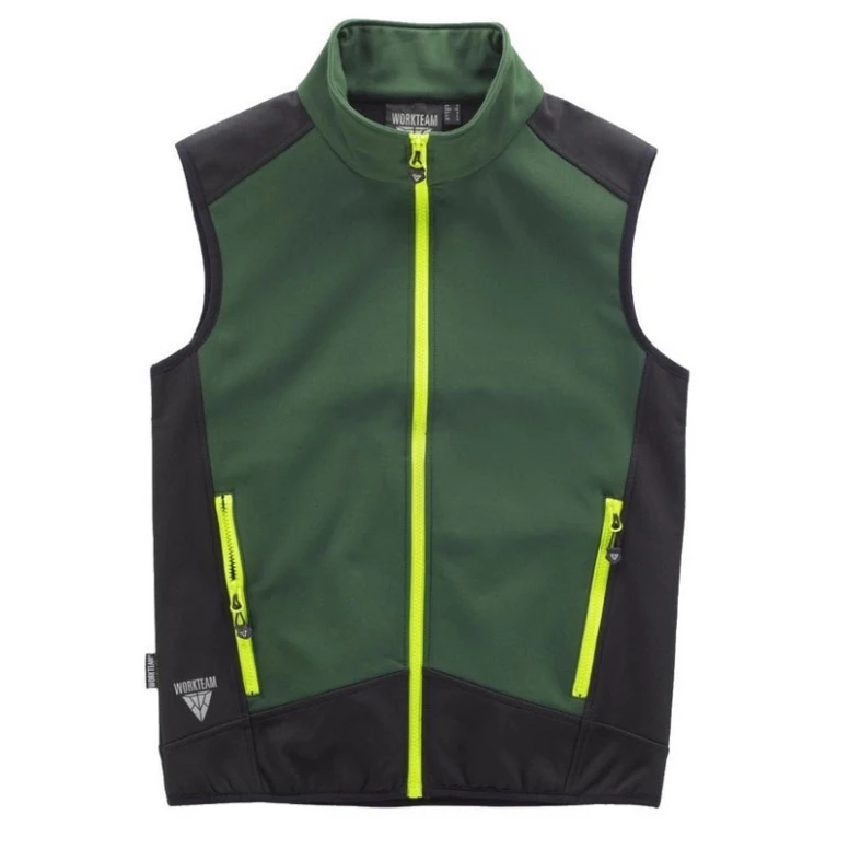 Liquidación total - Chaleco Workshell sportivo de cuello alto e cremallera de nylon - Workteam Talla L color gris negro