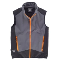 Liquidación total - Chaleco Workshell sportivo de cuello alto e cremallera de nylon - Workteam Talla L color gris negro