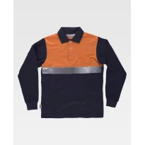 Polo de trabajo de manga larga 100% Algodón Alta Visibilidad C3843 - Workteam