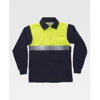 Polo de trabajo de manga larga 100% Algodón Alta Visibilidad C3843 - Workteam