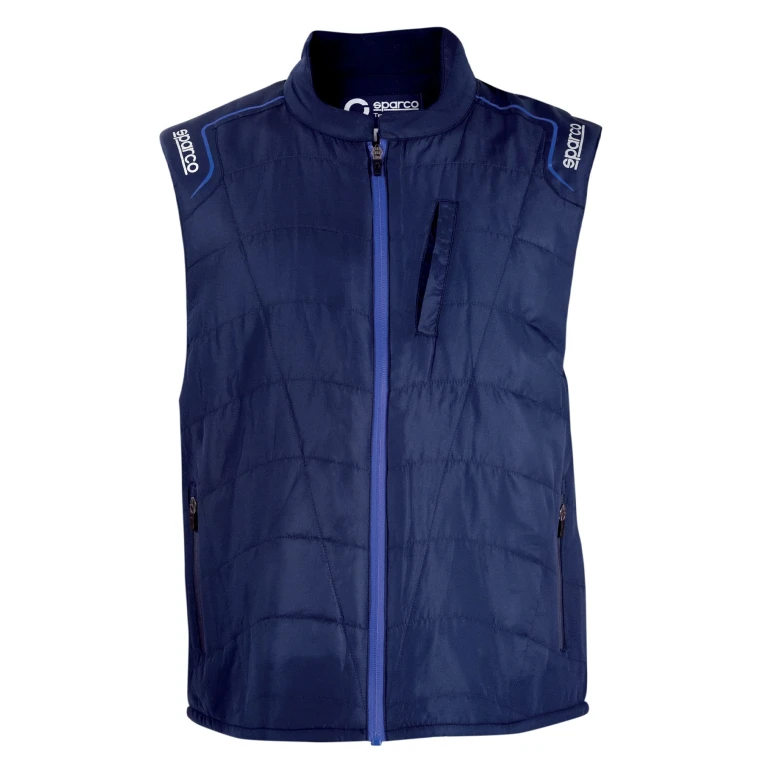 Liquidación total - Chaleco de trabajo Sparco PARAMOUNT de forro polar acolchado invernal Multibolsillos - Azul Talla M
