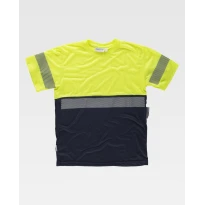 Camiseta de trabajo M/C Alta Visibilidad Bicolor con bandas reflectantes C6030 - Workteam