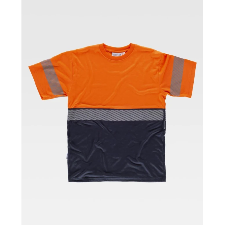 Camiseta de trabajo M/C Alta Visibilidad Bicolor con bandas reflectantes C6030 - Workteam
