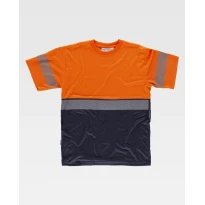 Camiseta de trabajo M/C Alta Visibilidad Bicolor con bandas reflectantes C6030 - Workteam