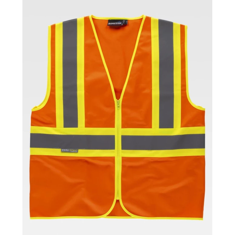 Chaleco de trabajo Alta Visibilidad Con cremallera C3620 - Workteam