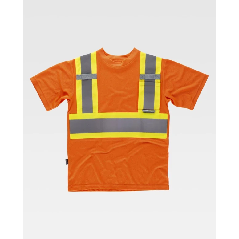 Camiseta de trabajo Alta Visibilidad Bicolor con Bolsillo M/C C3645 - Workteam