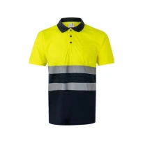 Polo bicolor de trabajo Alta visibilidad Velilla 305504