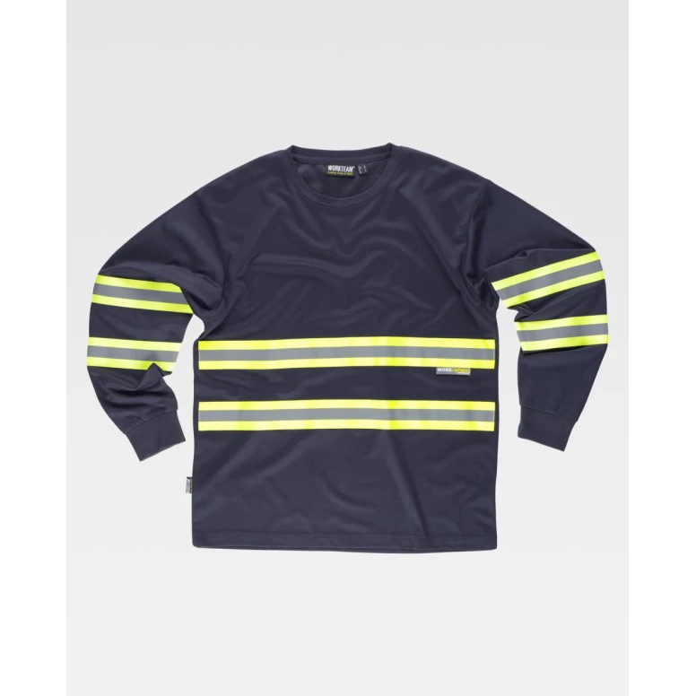 Camiseta de trabajo de manga larga con bandas C3937 - Workteam