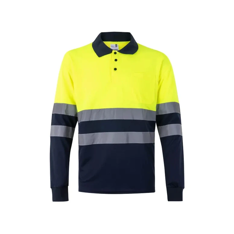 Polo bicolor de trabajo de manga larga Alta visibilidad Velilla 305507