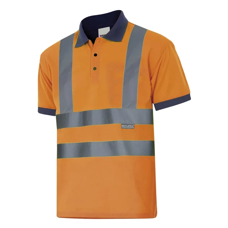 Polo bicolor de trabajo Alta visibilidad Velilla 305502
