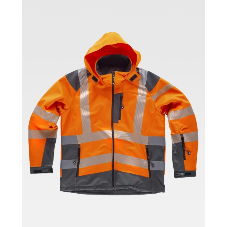 Chaqueta de trabajo Workshell Alta Visibilidad con capucha S9211 - Workteam