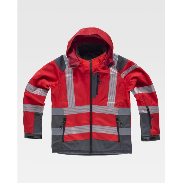 Chaqueta de trabajo Workshell Alta Visibilidad con capucha S9212 - Workteam