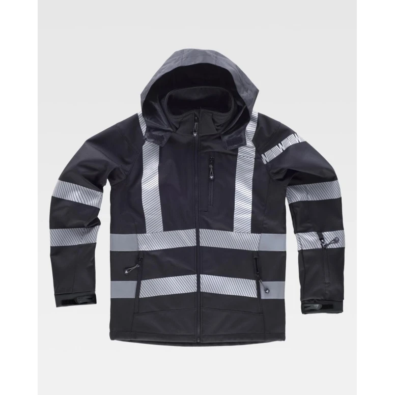 Chaqueta de trabajo Workshell Alta Visibilidad con capucha S9213 - Workteam