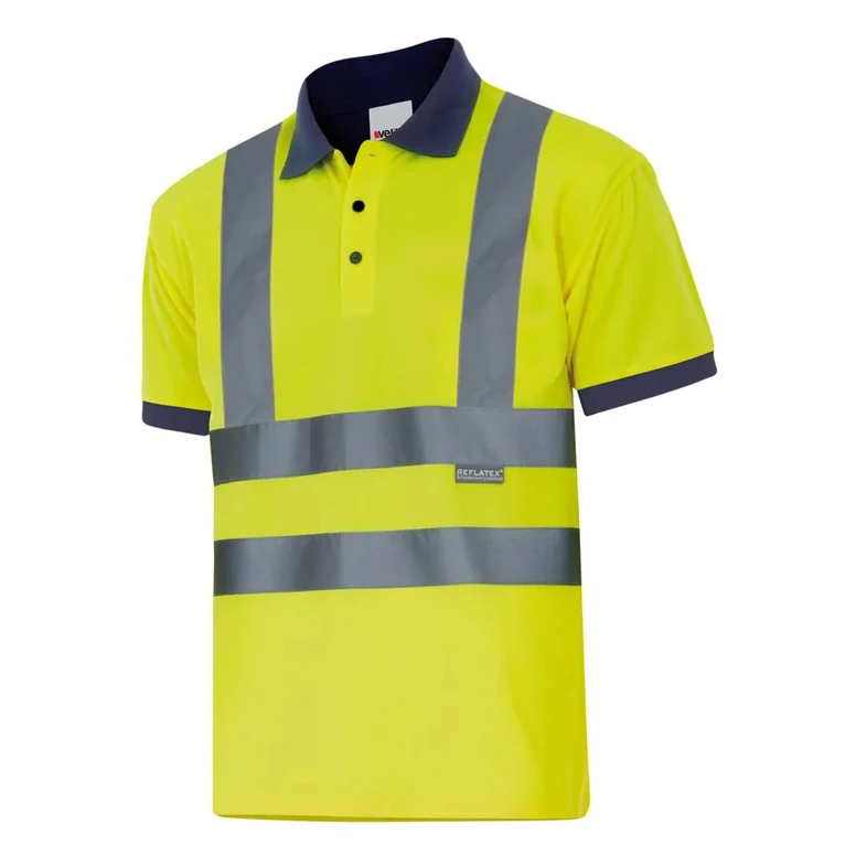 Polo bicolor de trabajo Alta visibilidad Velilla 305502