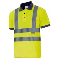 Polo bicolor de trabajo Alta visibilidad Velilla 305502