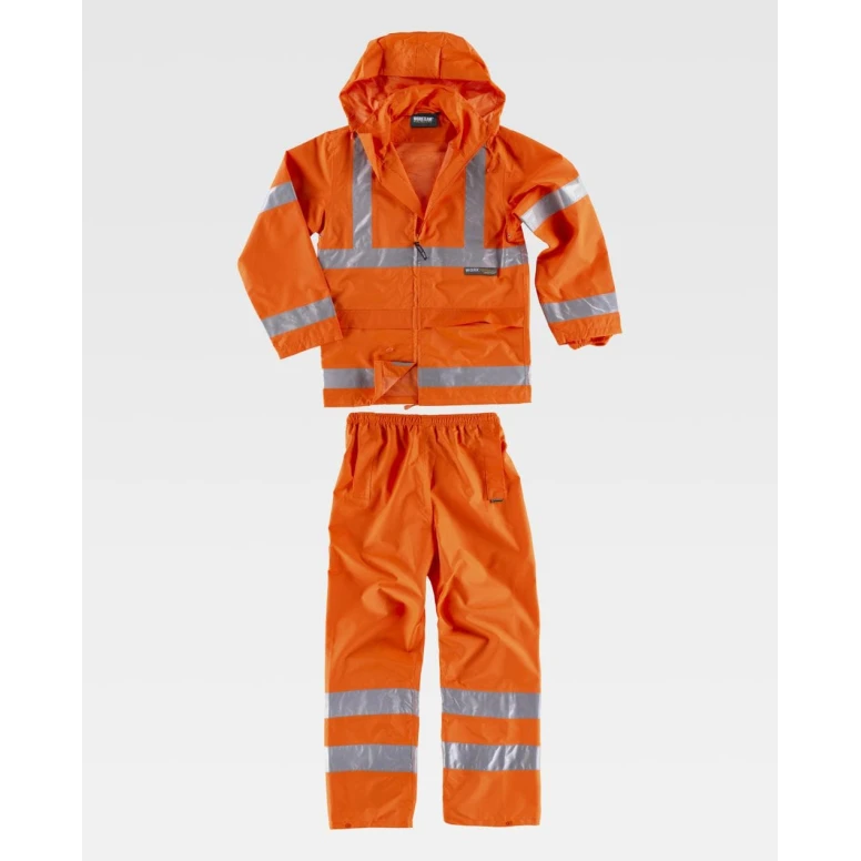 Conjunto Alta Visibilidad Pantalón y Chaqueta Impermeable S2010 - Workteam
