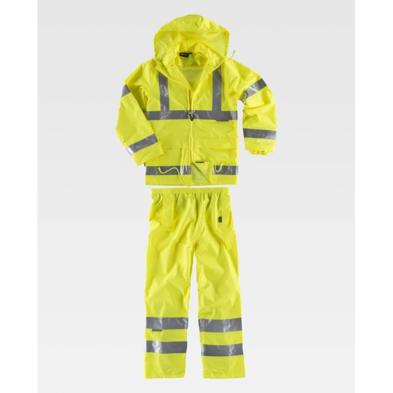 Conjunto Alta Visibilidad Pantalón y Chaqueta Impermeable S2010 - Workteam