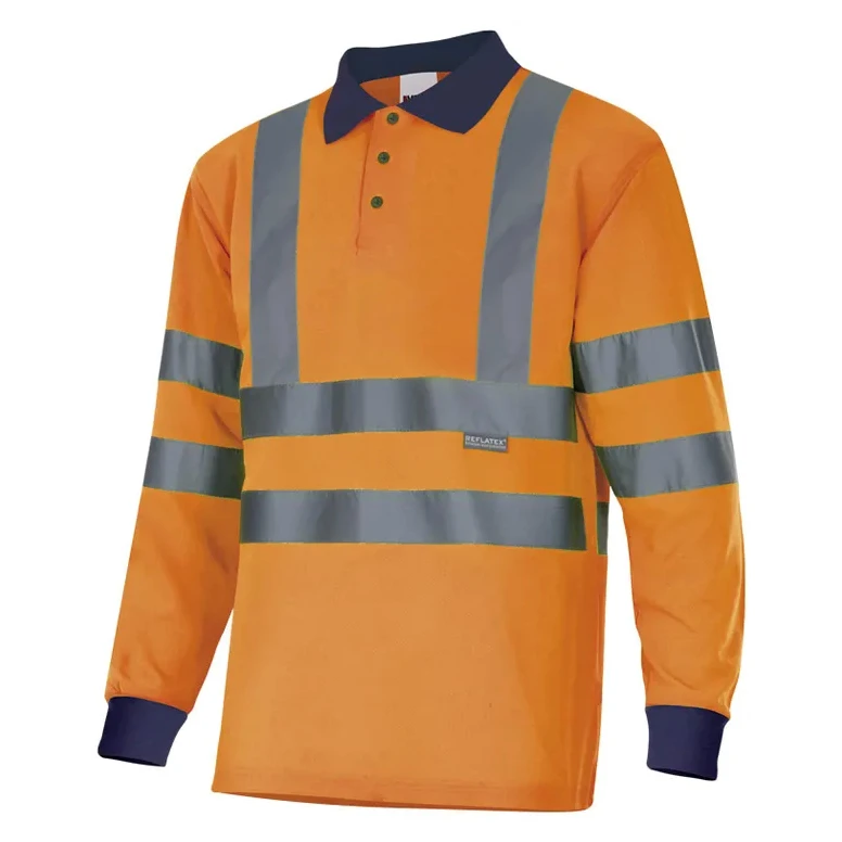 Polo de trabajo de manga larga Alta visibilidad Velilla 305503