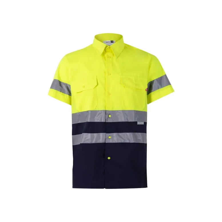 Camisa bicolor de trabajo de manga corta Alta visibilidad Velilla 142