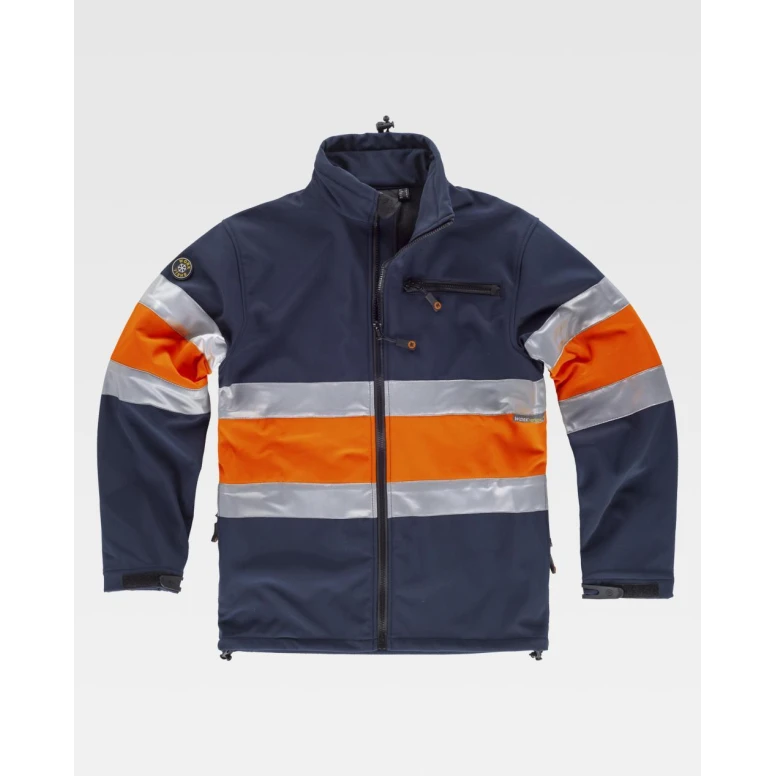 Chaqueta de trabajo Workshell con cremallera Elástica Alta Visibilidad S9520 - Workteam