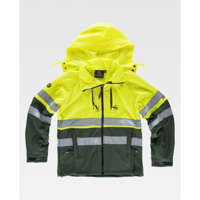 Cazadora de trabajo Workshell Stretch Alta Visibilidad S9525 - Workteam