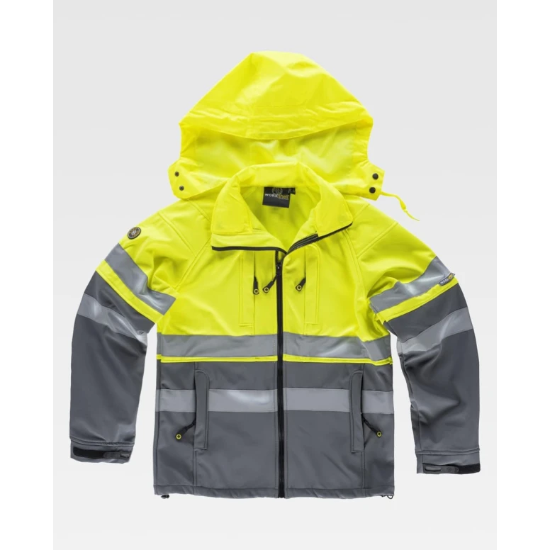 Cazadora de trabajo Workshell Stretch Alta Visibilidad S9525 - Workteam
