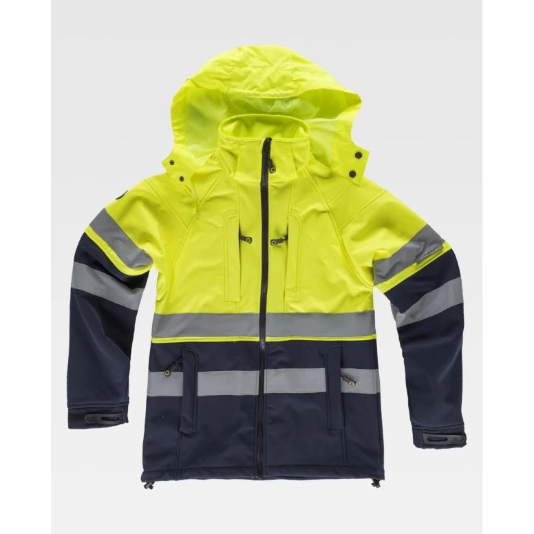 Cazadora de trabajo Workshell Stretch Alta Visibilidad S9525 - Workteam
