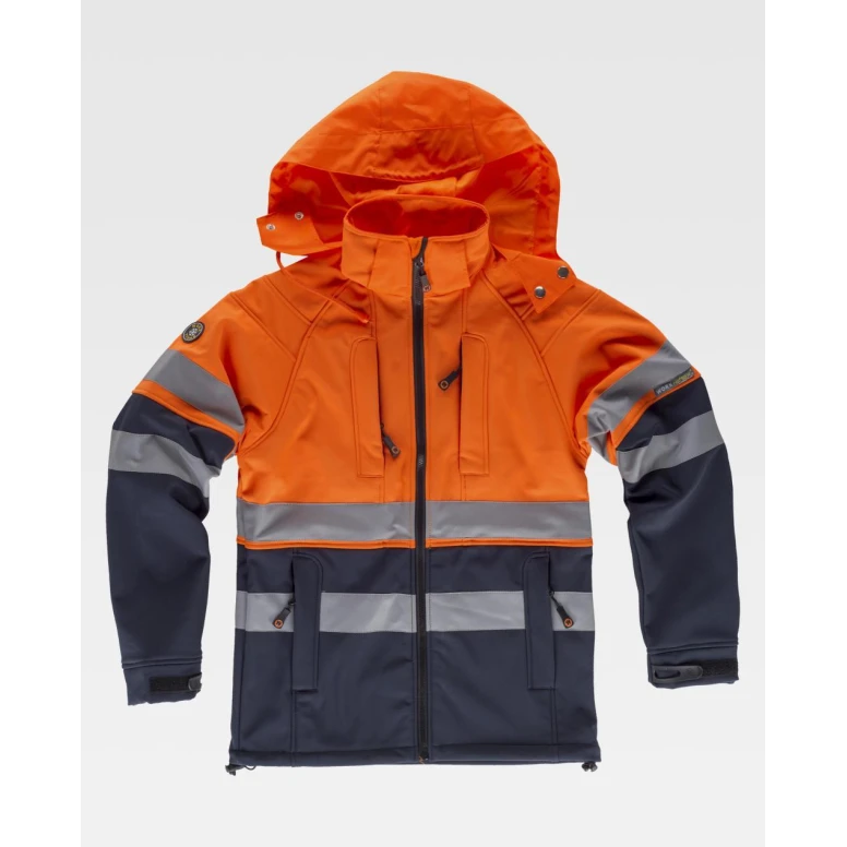 Cazadora de trabajo Workshell Stretch Alta Visibilidad S9525 - Workteam