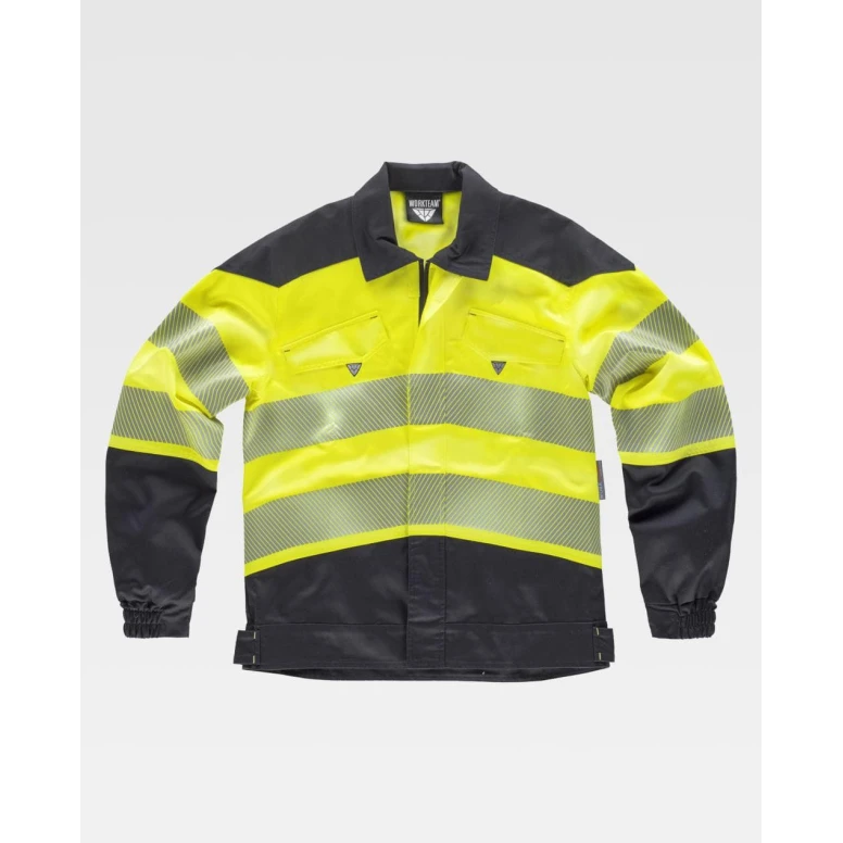 Chaqueta de trabajo en tejido elástico Alta Visibilidad C2710 - Workteam