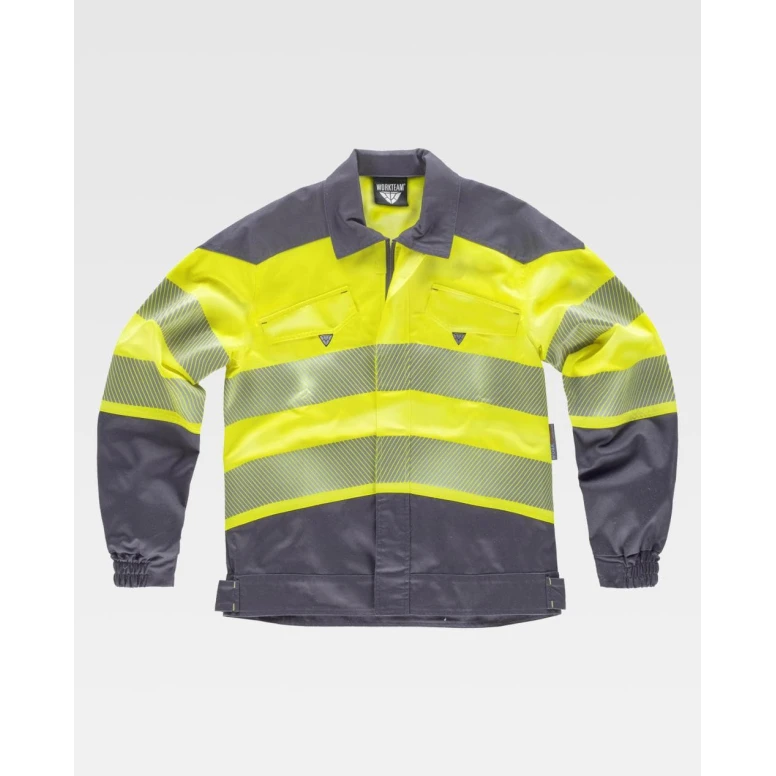 Chaqueta de trabajo en tejido elástico Alta Visibilidad C2710 - Workteam