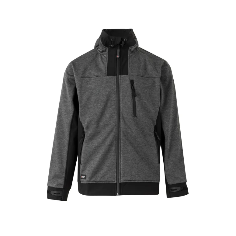Chaqueta con cremallera larga y capucha de trabajo Softshell Multibolsillos Velilla 206007