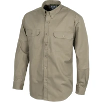 Liquidación total - Camisa de trabajo deportiva de algodón de manga larga - Workteam color beige Talla XL