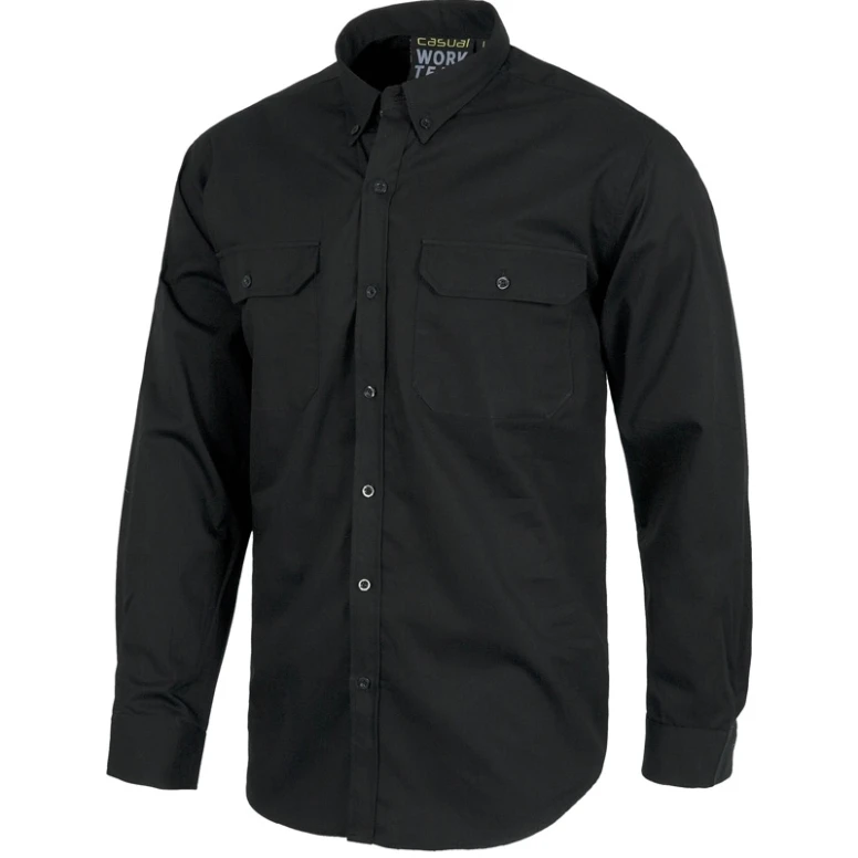 Liquidación total - Camisa de trabajo deportiva de algodón de manga larga - Workteam color beige Talla XL
