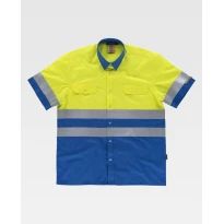 Liquidación total - Camisa de trabajo Combinada Manga corta Alta visibilidad C3812 - Workteam número 50 color amarillo royal