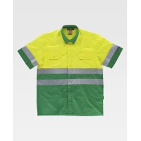 Liquidación total - Camisa de trabajo Combinada Manga corta Alta visibilidad C3812 - Workteam número 50 color amarillo royal