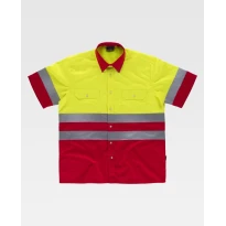 Liquidación total - Camisa de trabajo Combinada Manga corta Alta visibilidad C3812 - Workteam número 50 color amarillo royal