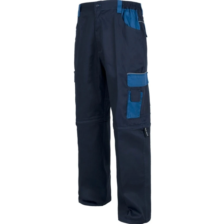 Liquidación total - Pantalón Multibolsillos desmontables con refuerzos en los glúteos - Workteam Número 54 color marino celeste