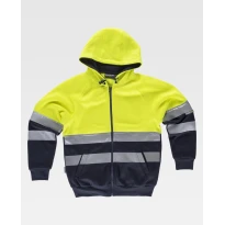 Sudadera de trabajo con cremallera larga y capucha Alta Visibilidad C9036 - Workteam