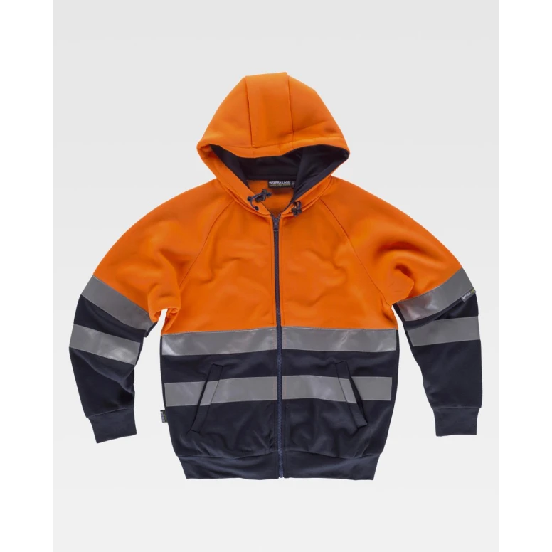 Sudadera de trabajo con cremallera larga y capucha Alta Visibilidad C9036 - Workteam