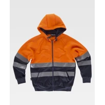 Sudadera de trabajo con cremallera larga y capucha Alta Visibilidad C9036 - Workteam