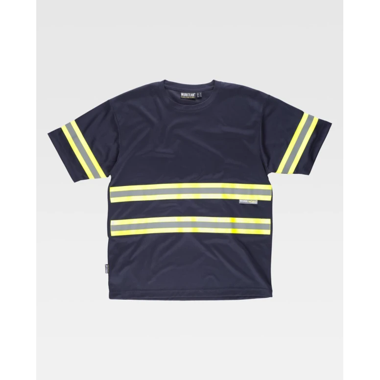Camiseta de trabajo de manga corta con bandas C3936 - Workteam