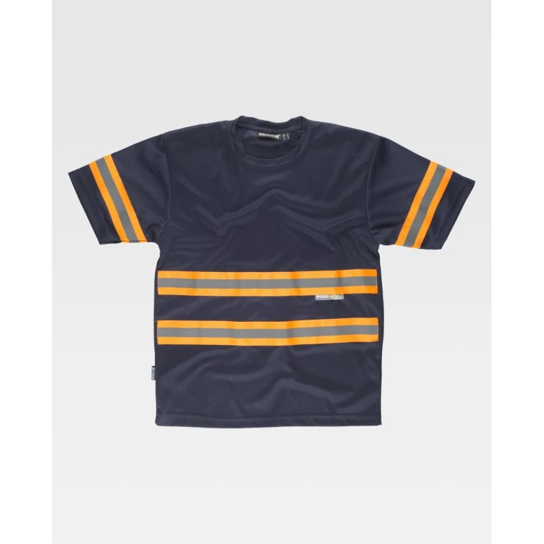 Camiseta de trabajo de manga corta con bandas C3936 - Workteam