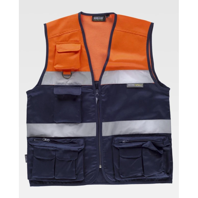 Chaleco de trabajo Safari multibolsillos Alta Visibilidad C4010 - Workteam