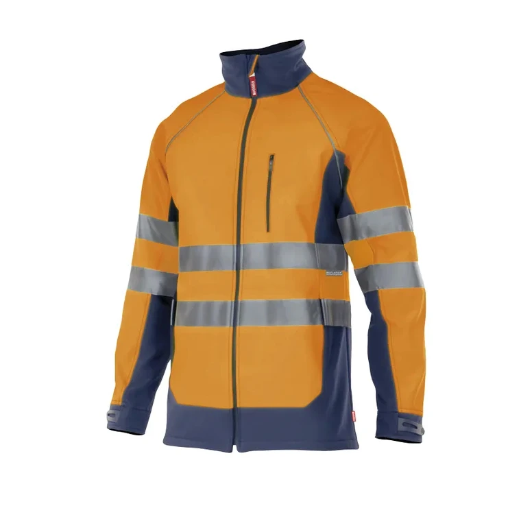 Chaqueta bicolor de trabajo Alta visibilidad Softshell Elástico Multibolsillos Velilla 306001