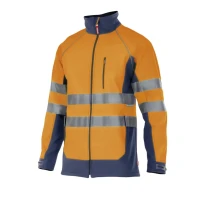 Chaqueta bicolor de trabajo Alta visibilidad Softshell Elástico Multibolsillos Velilla 306001