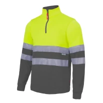 Sudadera bicolor con cremallera corta de trabajo Alta visibilidad Velilla 305701