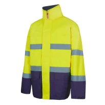 Parka bicolor de trabajo Alta visibilidad Multibolsillos Velilla 306002
